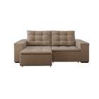 Sofá 3 Lugares Retrátil E Reclinável Luther Veludo Bege 220 Cm