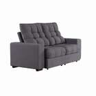 Sofá 3 Lugares Retrátil E Reclinável Lyon Suede Grafite