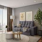 Sofá 3 Lugares Retrátil E Reclinável Lyon Suede Grafite