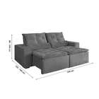 Sofá 3 Lugares Retrátil E Reclinável Macaé Com Usb Veludo Cin