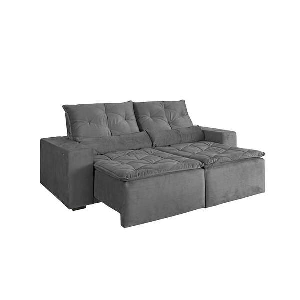 Sofá 3 Lugares Retrátil E Reclinável Macaé Com Usb Veludo Cin