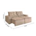 Sofá 3 Lugares Retrátil E Reclinável Macaé Com Usb Veludo Mar