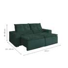 Sofá 3 Lugares Retrátil E Reclinável Macaé Veludo Verde 190 Cm