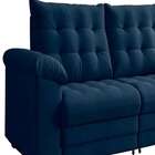 Sofá 3 Lugares Retrátil E Reclinável Malibu Suede Azul 230 Cm