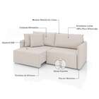 Sofá 3 Lugares Retrátil E Reclinável Malta Linho Cru 220 Cm