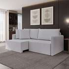 Sofá 3 Lugares Retrátil E Reclinável Malta Linho Prata 200 Cm