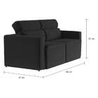 Sofá 3 Lugares Retrátil E Reclinavél Mannheim Suede Preto 180