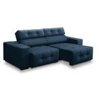 Sofá 3 Lugares Retrátil E Reclinável Mariana 2,10m Suede Azul