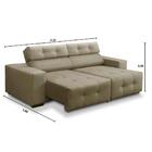 Sofá 3 Lugares Retrátil E Reclinável Mariana 2,10m Suede Bege