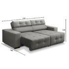 Sofá 3 Lugares Retrátil E Reclinável Mariana 2,10m Suede Cinza
