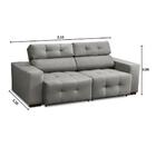 Sofá 3 Lugares Retrátil E Reclinável Mariana 2,10m Suede Cinza