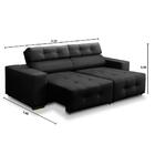 Sofá 3 Lugares Retrátil E Reclinável Mariana 2,10m Suede Preto