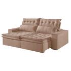 Sofá 3 Lugares Retrátil E Reclinável Martins M-118 Veludo Bege