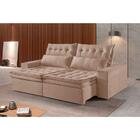 Sofá 3 Lugares Retrátil E Reclinável Martins M-118 Veludo Bege