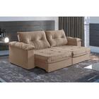 Sofá 3 Lugares Retrátil E Reclinável Martins M-164 Veludo Bege