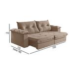 Sofá 3 Lugares Retrátil E Reclinável Martins M-164 Veludo Bege