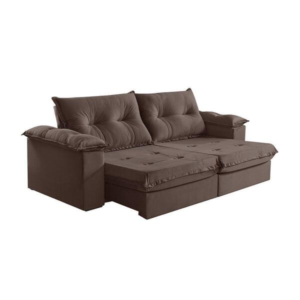 Sofá 3 Lugares Retrátil E Reclinável Martins M-164 Veludo Mar