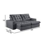 Sofá 3 Lugares Retrátil E Reclinável Martins M-165 Veludo Gra