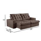 Sofá 3 Lugares Retrátil E Reclinável Martins M-165 Veludo Mar