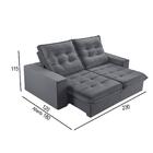 Sofá 3 Lugares Retrátil E Reclinável Martins M-166 Veludo Gra