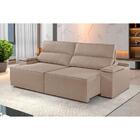 Sofá 3 Lugares Retrátil E Reclinável Martins M-180 Veludo Bege