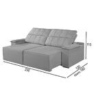 Sofá 3 Lugares Retrátil E Reclinável Martins M-182 Veludo Cin