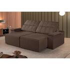 Sofá 3 Lugares Retrátil E Reclinável Martins M-182 Veludo Mar