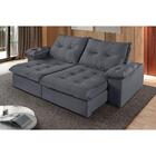 Sofá 3 Lugares Retrátil E Reclinável Martins M-183 Veludo Gra