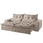 Sofá 3 Lugares Retrátil E Reclinável Máximo 2.30m Veludo Bege