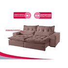 Sofá 3 Lugares Retrátil E Reclinável Máximo 2.30m Veludo Rose