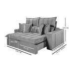 Sofá 3 Lugares Retrátil E Reclinável México Veludo Com Molas