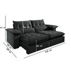 Sofá 3 Lugares Retrátil E Reclinável Mônaco Veludo Com Molas