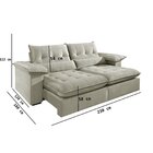 Sofá 3 Lugares Retrátil E Reclinável Mônaco Veludo Com Molas