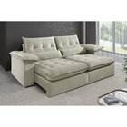 Sofá 3 Lugares Retrátil E Reclinável Mônaco Veludo Com Molas