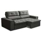 Sofá 3 Lugares Retrátil E Reclinável Nantes Veludo Grafite 20