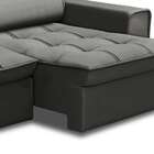 Sofá 3 Lugares Retrátil E Reclinável Nantes Veludo Grafite 20