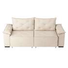 Sofá 3 Lugares Retrátil E Reclinável Napoles Suede Bege