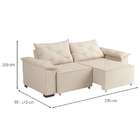 Sofá 3 Lugares Retrátil E Reclinável Napoles Suede Bege