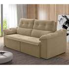 Sofá 3 Lugares Retrátil E Reclinável New York Veludo Bege