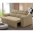 Sofá 3 Lugares Retrátil E Reclinável New York Veludo Bege