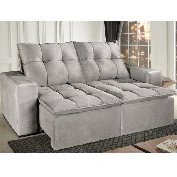 Sofá 3 Lugares Retrátil E Reclinável Osasco Lufer Estofados C