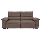 Sofá 3 Lugares Retrátil E Reclinável Piemont Suede Marrom 230