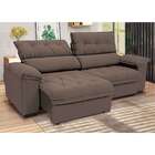 Sofá 3 Lugares Retrátil E Reclinável Piemont Suede Marrom 230
