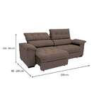 Sofá 3 Lugares Retrátil E Reclinável Piemont Suede Marrom 230