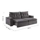 Sofá 3 Lugares Retrátil E Reclinável Pinheiros Veludo Chumbo