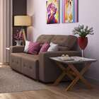 Sofá 3 Lugares Retrátil E Reclinável Plaza Suede Castanho