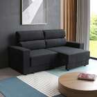 Sofá 3 Lugares Retrátil E Reclinável Porto Alegre Suede Preto