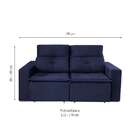 Sofá 3 Lugares Retrátil E Reclinável Porto Rico Suede Azul