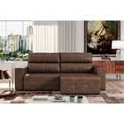 Sofá 3 Lugares Retrátil E Reclinável Roma Couro Mel 224 Cm