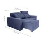 Sofá 3 Lugares Retrátil E Reclinável Roma Suede Azul